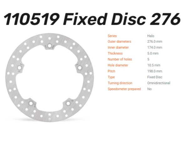 Moto-Master Bremsscheibe Halo hinten passend für BMW R 850 / 1100 / 1150 - 110519