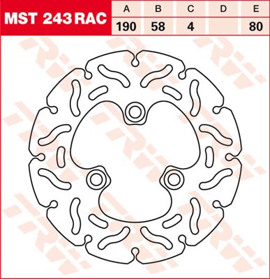 TRW Lucas Racing Bremsscheibe vorn MST 243 RAC passend für SYM 125 Allo Bj. 11-