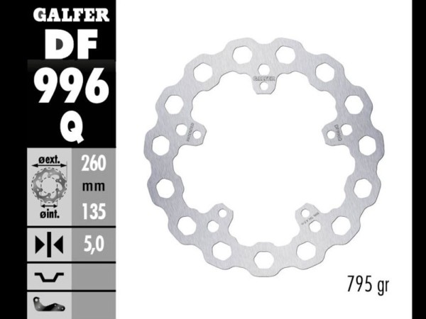Galfer Bremsscheibe hinten passend für Harley Davidson Sportster RH 1250 - DF996Q