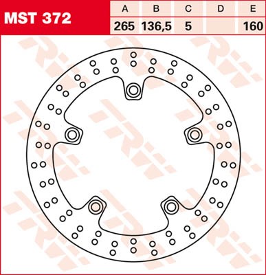 TRW Lucas Bremsscheibe hinten MST 372 mit ABE passend für BMW F650 800 GS ABS Bj. 08-12