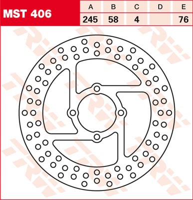 TRW Lucas Bremsscheibe hinten MST 406 mit ABE passend für Yamaha YFM 350 Warrior Bj. 92-04