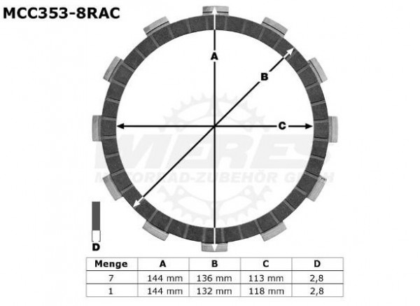 TRW Lucas Racing Kupplungslamellen passend für Suzuki GSX-R 600 WVCE (06-07) MCC353-8RAC