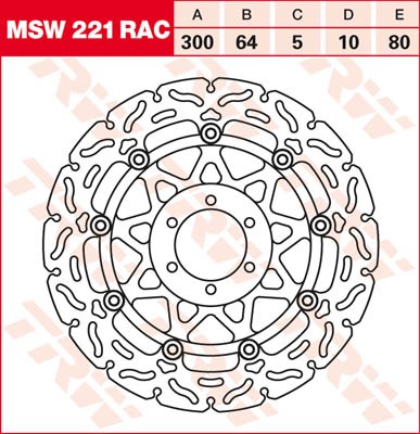 TRW Lucas Racing Bremsscheibe schwimmend vorn MSW 221 RAC mit ABE passend für Yamaha XJR 400 R Bj. 9