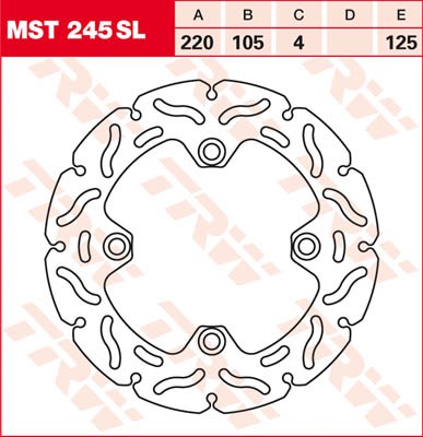 TRW Lucas SuperLeicht Bremsscheibe hinten MST 245 SL passend für Triumph 1050 Speed Triple R Bj. 12-