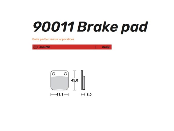 Moto-Master Bremsbelag Sinter Racing Pro vorn rechts - 90011