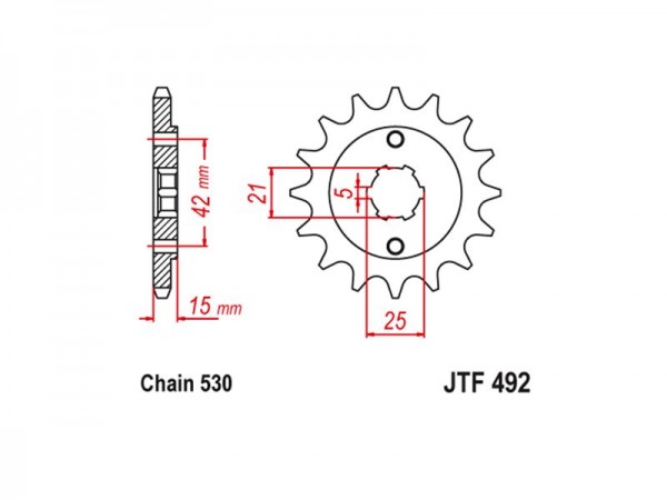 Ritzel Stahl 14 15 Zähne (530) passend für Ducati Pantah