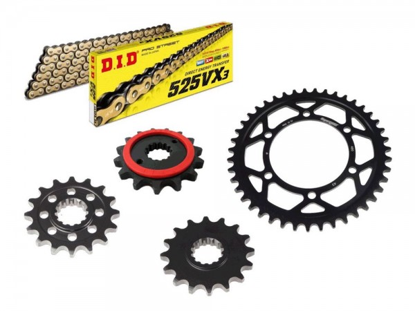 DID Kettensatz passend für Yamaha MT07 RM04 (Bj.14-) DID525VX3 Kette