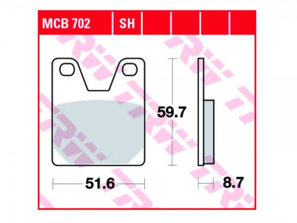 MCB702 Lucas Hinterrrad Sinterbelag passend für Yamaha YZF-R1 RN01 RN04 / YZF-R7 OW02