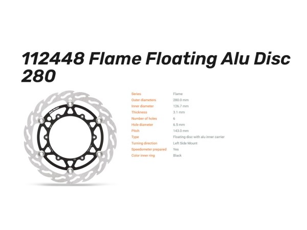 Moto-Master Bremsscheibe Flame Floating 280 vorn passend für KTM - 112448