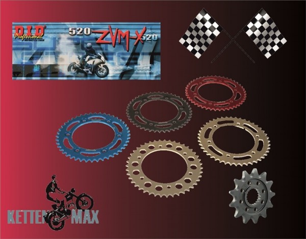 Superbike-Kettensatz passend für Honda CBR 600RR RA PC40 (Bj.07-) DID 520 ZVM-X Kette