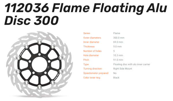 Moto-Master Bremsscheibe Flame Floating Alu-Disc vorne passend für Suzuki - 112036