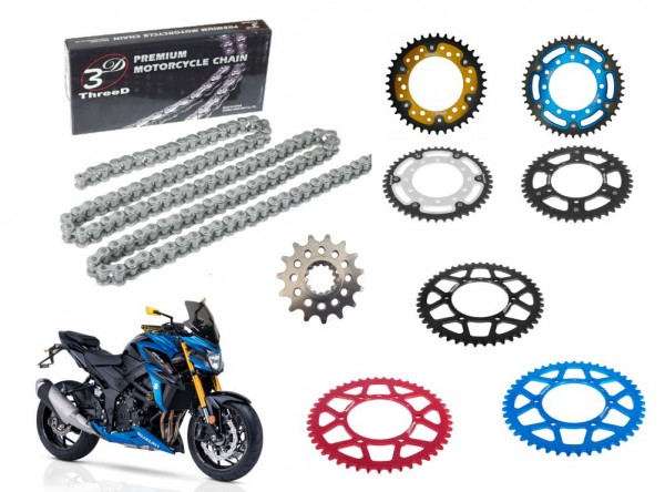 Afam Racing Kettensatz passend für Suzuki GSX-R 600 (Bj.11-) ThreeD 3D520Z SP Racing Kette
