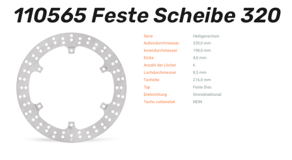 Moto-Master Bremsscheibe Halo-Serie passend für Yamaha - 110565