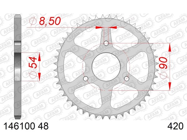 Kettenrad Stahl 48 Zähne (420) passend für Malaguti NKD 50 Drakon