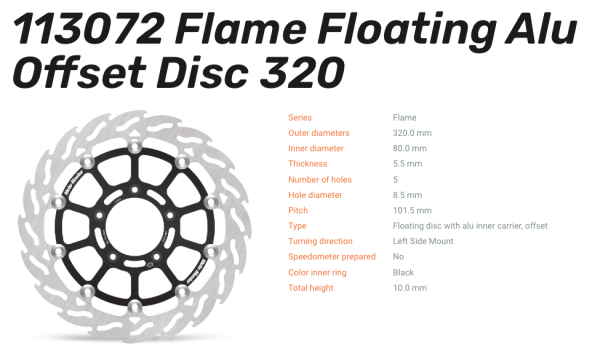 Moto-Master Bremsscheibe Floating-Alu Flame-Racing-Serie passend für MV Agusta - 113072