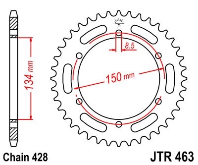 Kettenrad Stahl CNC 48 50 Zähne - (428) passend für Kawasaki KMX 125 / 200