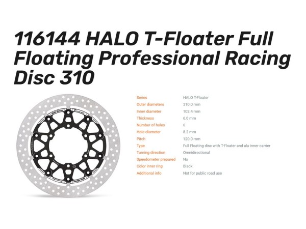 Moto-Master Bremsscheibe Floating 6.0 Halo passend für Suzuki GSX-R 1000 600 750 - 116144