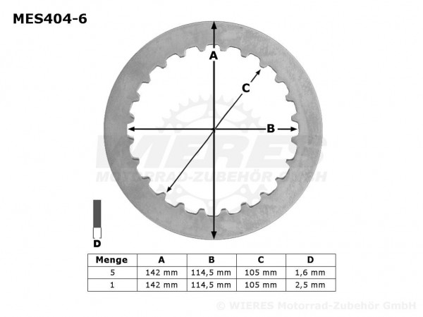 TRW Lucas Kupplungszwischenscheiben Kit (6st.) passend für Yamaha MES404-6 / MES 404-6