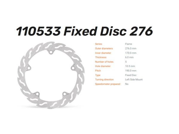 Moto-Master Bremsscheibe Flame hinten passend für Honda VFR 1200 F / X - 110533