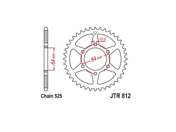 Kettenrad Stah 41 43 Zähne CNC (525) passend für Suzuki GT250 TS250 T20 Super Six
