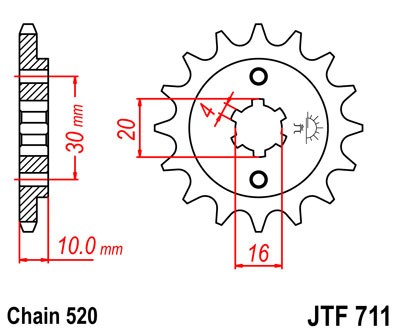 Kettenritzel Stahl CNC 11 12 13 14 Zähne - (520) passend für Cagiva 125