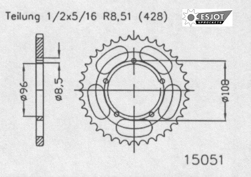 Kettenrad Stahl 49 52 Zähne (428) MuZ SM 125 / SX 125