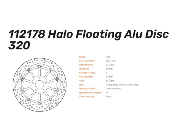 Moto-Master Bremsscheibe Halo floating vorn passend für KTM 690 890 Duke - 112178