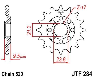 Kettenritzel 12 13 14 15 16 Zähne (520) passend für Honda CRF450R X