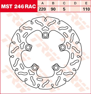 TRW Lucas Racing Bremsscheibe hinten MST 246 RAC passend für Suzuki GSXR 750 Bj. 11-