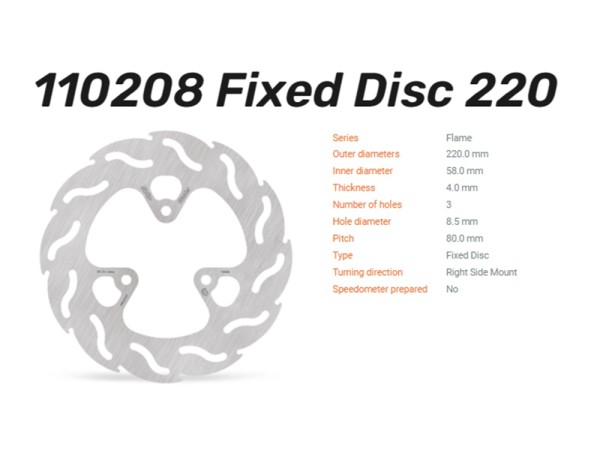 Moto-Master Bremsscheibe hinten passend für Honda TRX 250 / 300 R X EX - 110208