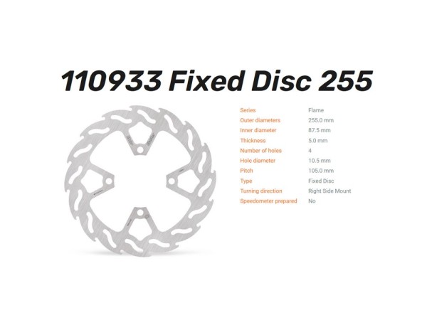 Moto-Master Bremsscheibe Flame Halo hinten passend für Moto Morini X-Cape 650 (Bj.20-) - 110933 1109