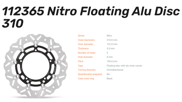 Moto-Master Bremsscheibe Nitro Floating Alu-Disc vorne passend für Yamaha - 112365