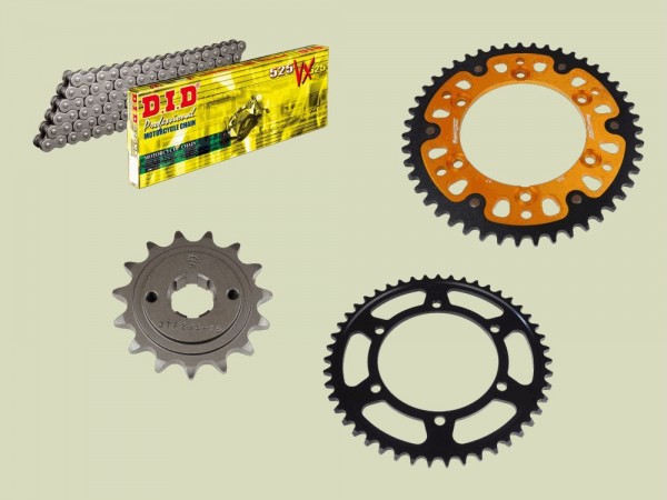 DID Kettensatz passend für Honda XL 600 V Transalp PD06 (Bj.87-88) DID525VX3 Kette