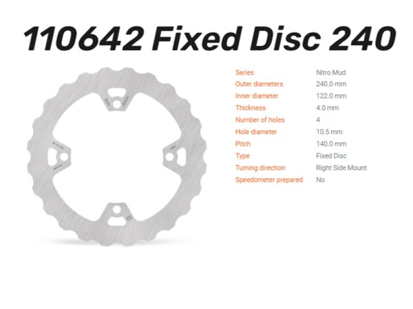 Moto-Master Bremsscheibe Nitro Mud hinten passend für Suzuki RM-Z 250 / 450 / RMX 450 - 110642
