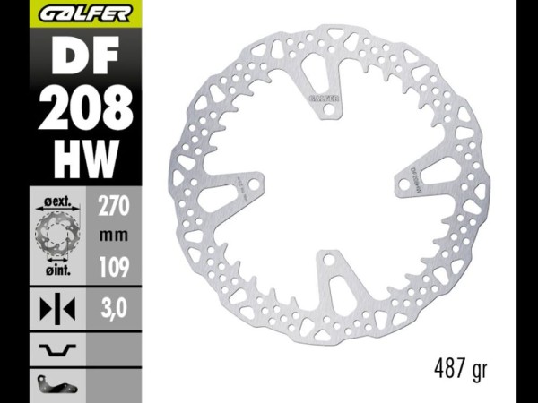 Galfer Bremsscheibe Shark vorn passend für Kawasaki KX 250 F / KX 450 F - DF208HW
