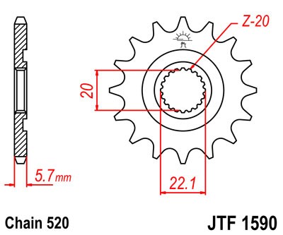 Ritzel 12 13 14 15 Zähne Vollstahl Standardritzel (520) Yamaha YZ125 YZ250F WR250R / X / F