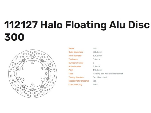 Moto-Master Bremsscheibe Halo floating vorn - 112127