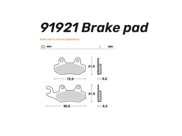 Moto-Master Nitro Bremsbelag Nitro vorn links - 91921