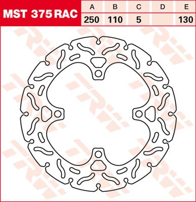 TRW Lucas Racing Bremsscheibe hinten MST 375 RAC passend für Kawasaki Z 800 Bj. 13-