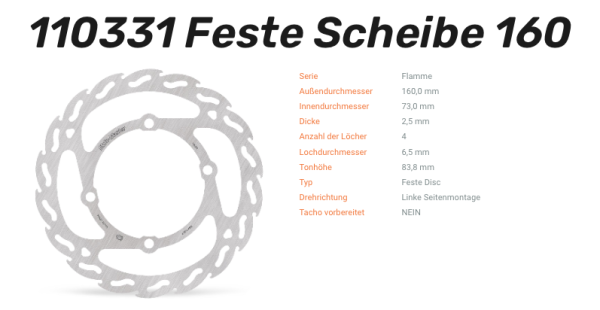 Moto-Master Bremsscheibe Flame-Serie vorne passend für GasGas / Husqvarna / KTM - 110331