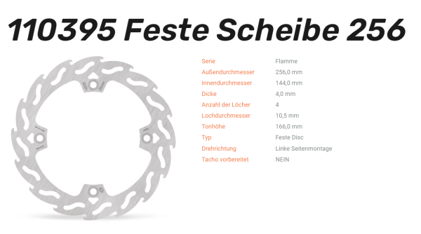 Moto-Master Bremsscheibe Flame vorne passend für Honda - 110395