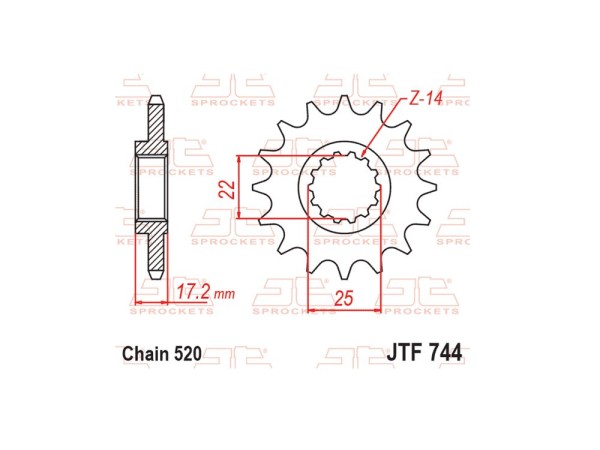 Kettenritzel Silent - gummiertes Ritzel low noise 16 Zähne passend für Ducati Monster V2 890 (520)