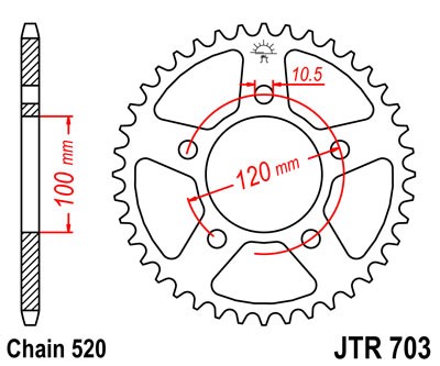 Kettenrad Stahl CNC 40 42 44 45 47 Zähne (520) Aprilia / BMW