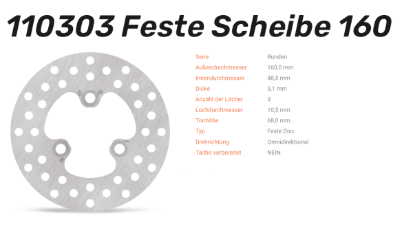 Moto-Master Bremsscheibe Round Disc-Serie vorne passend für Suzuki - 110303