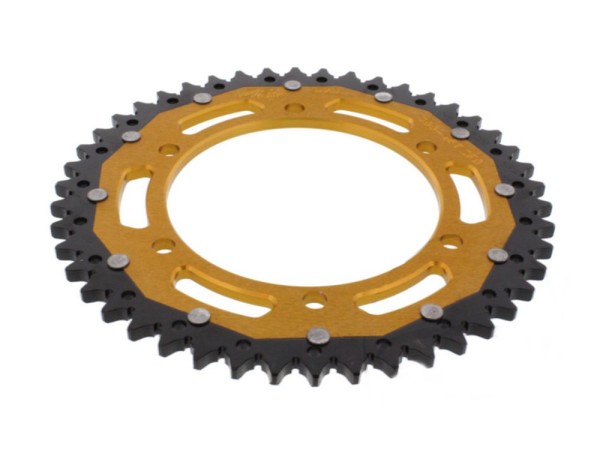 Kettenrad ZF Dual 46 47 48 Zähne (525) gold Honda Transalp / Africa Twin XRV / Yamaha FZ8