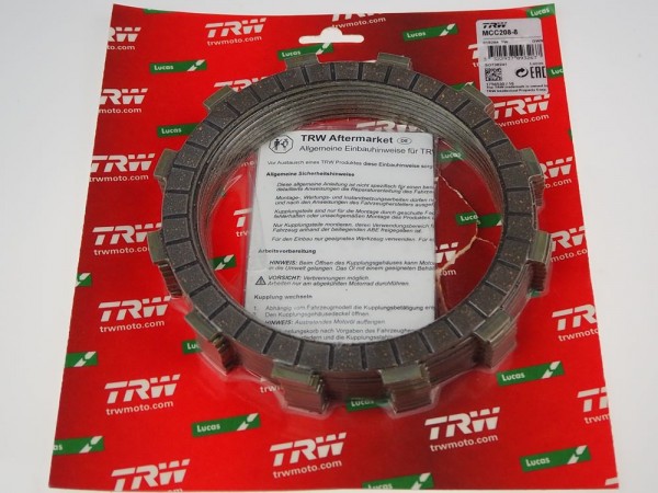TRW Lucas Kupplungslamellenset (8 st.) passend für Kawasaki MCC208-8 passend für Kawasaki 750Z / ZXR