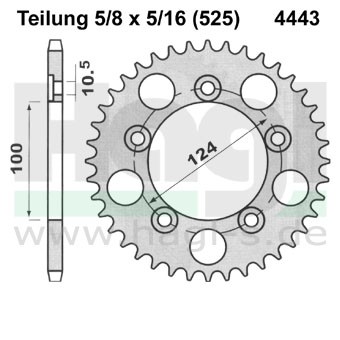 Kettenrad Aluminium 36 bis 43 Zähne - (525) passend für Ducati 749 / 999