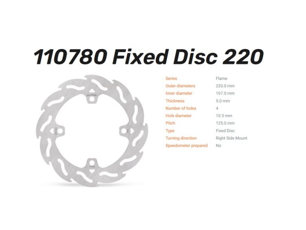 Moto-Master Bremsscheibe Flame hinten passend für Honda CB 125 R / CB 300 R (Bj.18-) - 110780