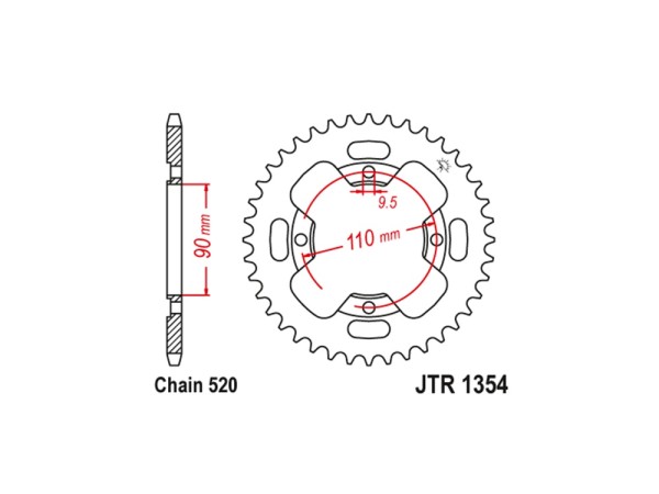 Kettenrad Stahl 38 Zähne (520) passend für Honda ATC 200 X