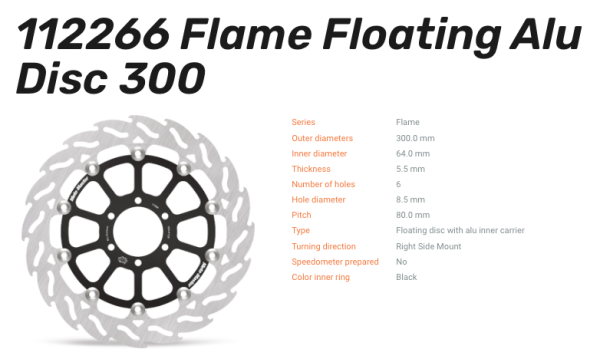 Moto-Master Bremsscheibe Floating-Alu Flame-Racing-Serie vorn passend für Ducati - 112266